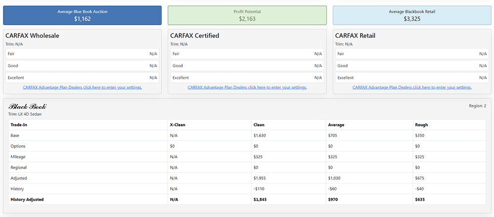 Vehicle Evalutor Example 3